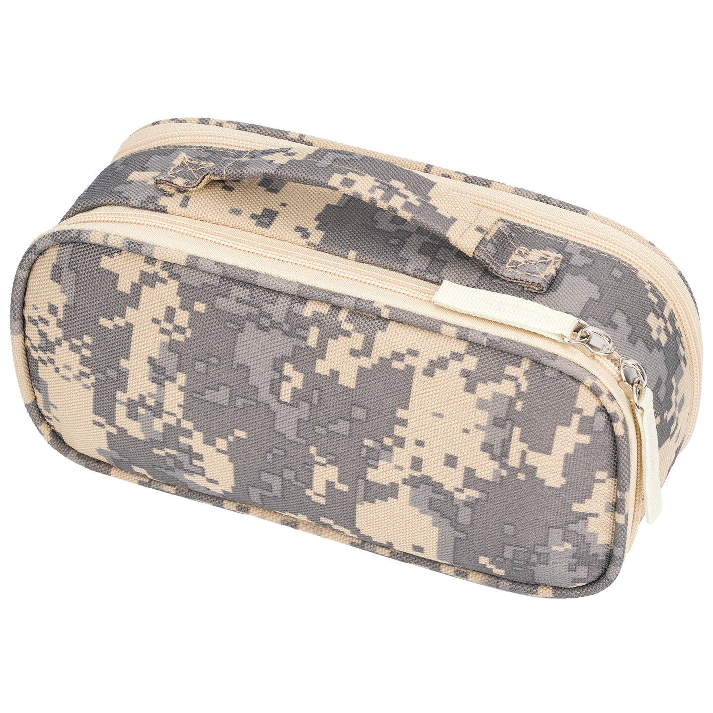 ECHSRT Tactical Pencil Case for Boy, Extra Large Capacity Camo Pencil Pouch for Men Adults, 3 Compartment Zipper Pen Case, Small Tool Bag Organizer for School Office Travel - Black