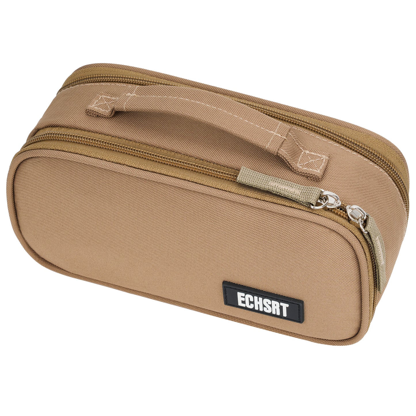 ECHSRT Tactical Pencil Case for Boy, Extra Large Capacity Camo Pencil Pouch for Men Adults, 3 Compartment Zipper Pen Case, Small Tool Bag Organizer for School Office Travel - Black