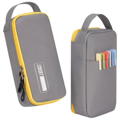 ECHSRT Big Pencil Case, Aesthetic Portable Zipper Pencil Bag with Hidden Pocket, Special Pouch for Men Women Adults, Stationery Organizer Pen Cases for Office Travel,