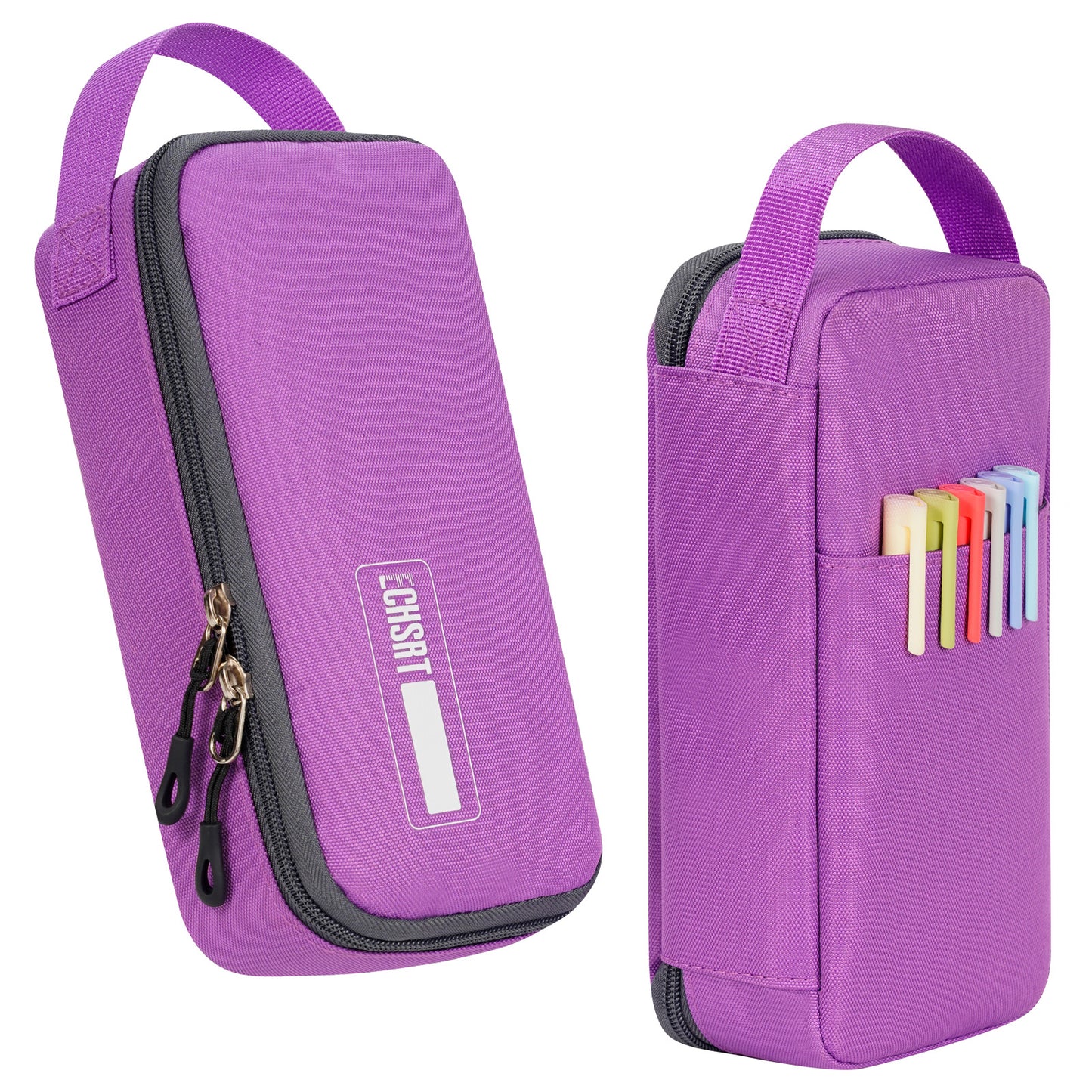 ECHSRT Big Pencil Case, Aesthetic Portable Zipper Pencil Bag with Hidden Pocket, Special Pouch for Men Women Adults, Stationery Organizer Pen Cases for Office Travel,