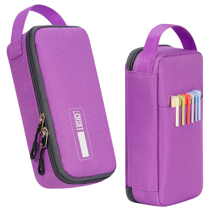 ECHSRT Big Pencil Case, Aesthetic Portable Zipper Pencil Bag with Hidden Pocket, Special Pouch for Men Women Adults, Stationery Organizer Pen Cases for Office Travel,