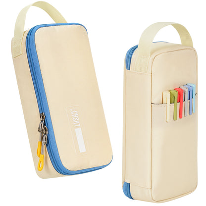 ECHSRT Big Pencil Case, Aesthetic Portable Zipper Pencil Bag with Hidden Pocket, Special Pouch for Men Women Adults, Stationery Organizer Pen Cases for Office Travel,