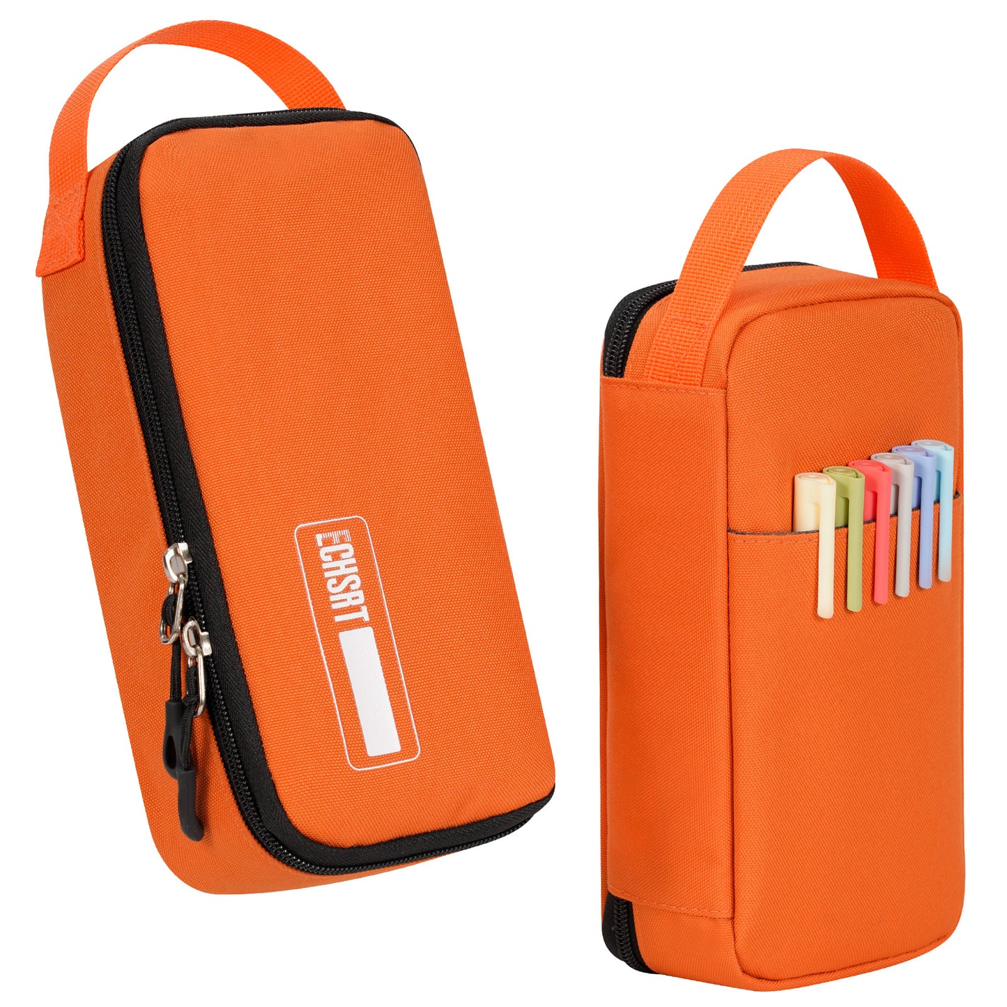 ECHSRT Big Pencil Case, Aesthetic Portable Zipper Pencil Bag with Hidden Pocket, Special Pouch for Men Women Adults, Stationery Organizer Pen Cases for Office Travel,