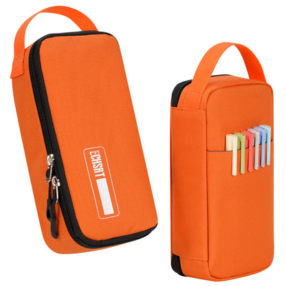 ECHSRT Big Pencil Case, Aesthetic Portable Zipper Pencil Bag with Hidden Pocket, Special Pouch for Men Women Adults, Stationery Organizer Pen Cases for Office Travel,