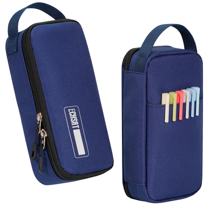 ECHSRT Big Pencil Case, Aesthetic Portable Zipper Pencil Bag with Hidden Pocket, Special Pouch for Men Women Adults, Stationery Organizer Pen Cases for Office Travel,