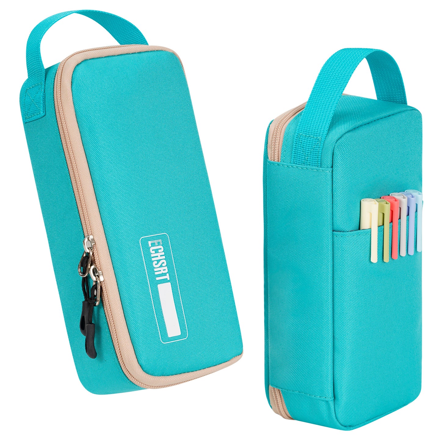 ECHSRT Big Pencil Case, Aesthetic Portable Zipper Pencil Bag with Hidden Pocket, Special Pouch for Men Women Adults, Stationery Organizer Pen Cases for Office Travel,