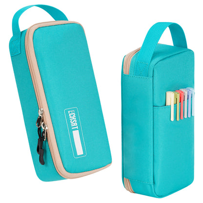 ECHSRT Big Pencil Case, Aesthetic Portable Zipper Pencil Bag with Hidden Pocket, Special Pouch for Men Women Adults, Stationery Organizer Pen Cases for Office Travel,